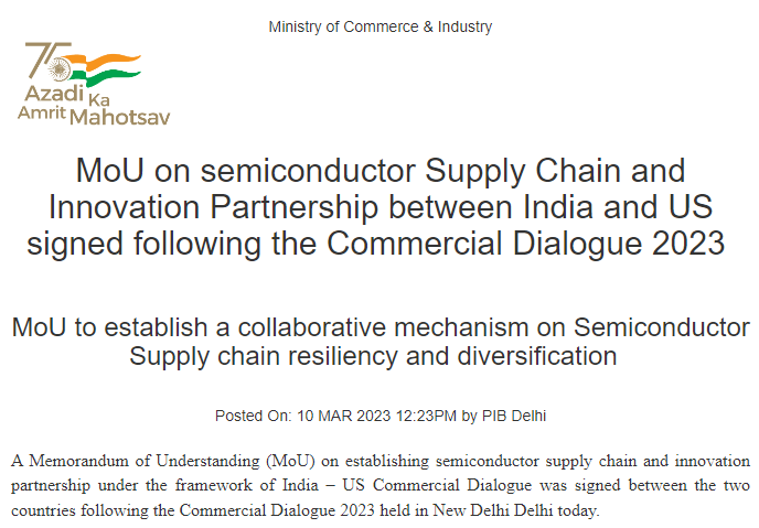 US-India Semiconductor Supply Chain Cooperation Agreement. png