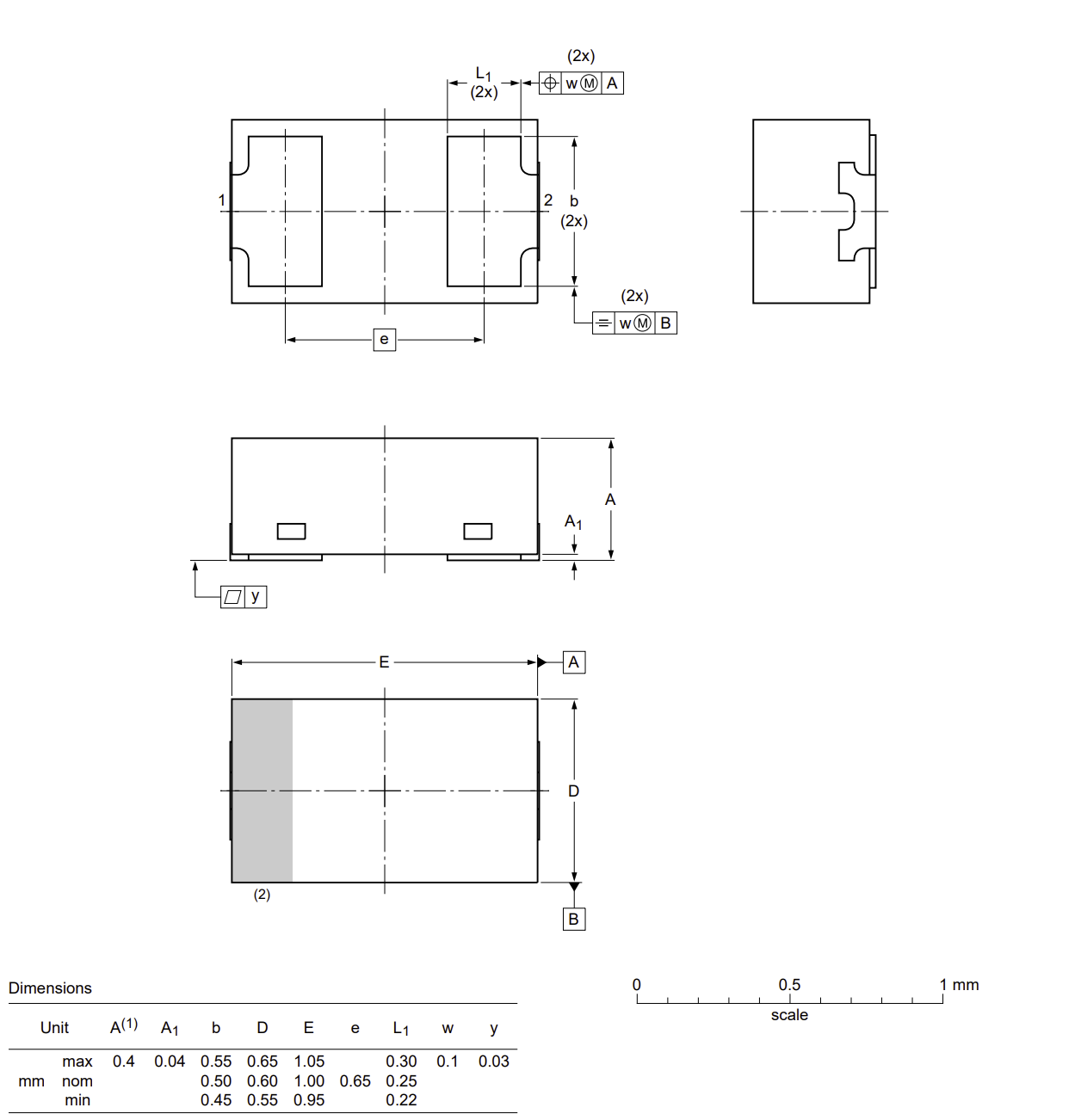PESD5V0U1BL,315 Package Outline PESD5V0U1BL,315 Package Outline