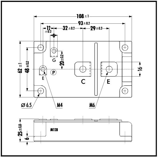 1MBI400NP-120 Dimension