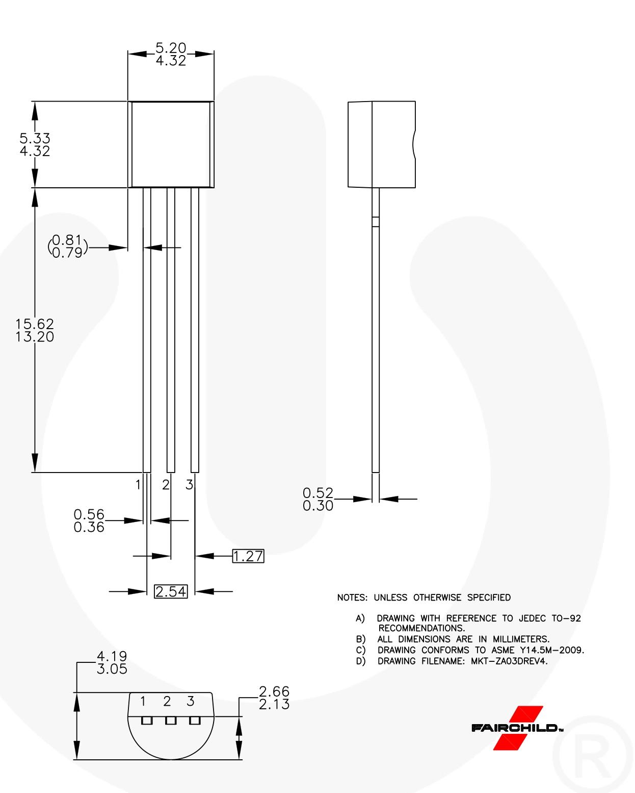 KSP94BU Dimensions KSP94BU Dimensions