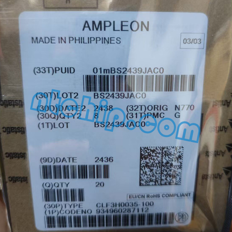 Ampleon CLF3H0035-100U package label