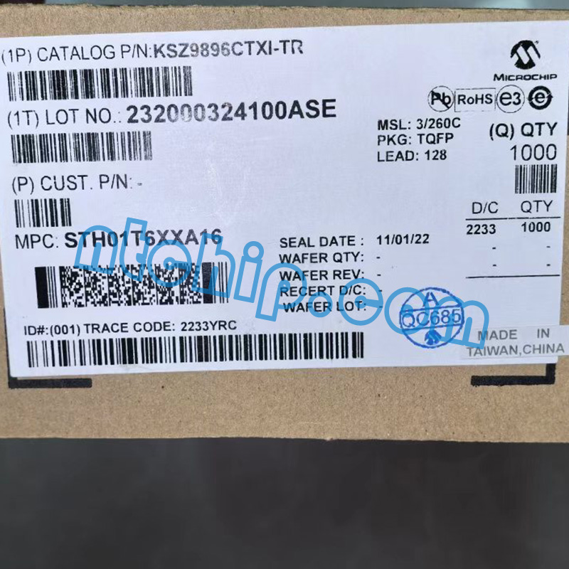 Microchip Technology KSZ9896CTXI-TR package label