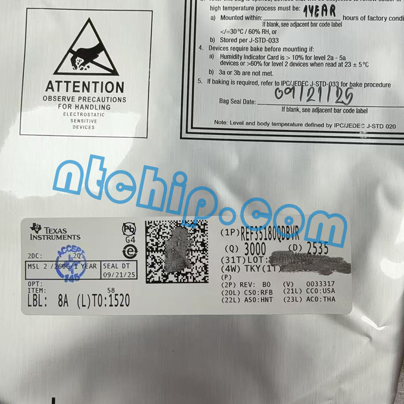 Texas Instruments  REF35180QDBVR package label