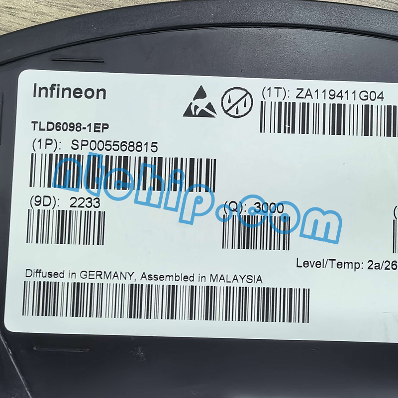 Infineon Technologies TLD6098-1EP reel label