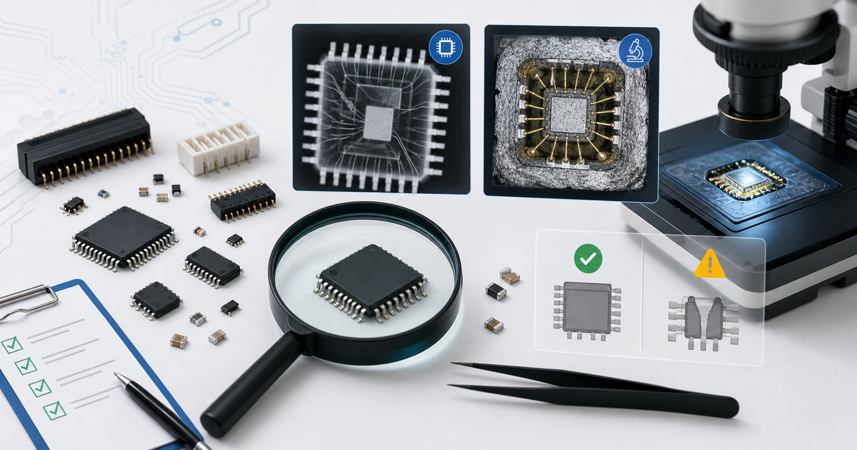 Counterfeit electronic components inspection workbench