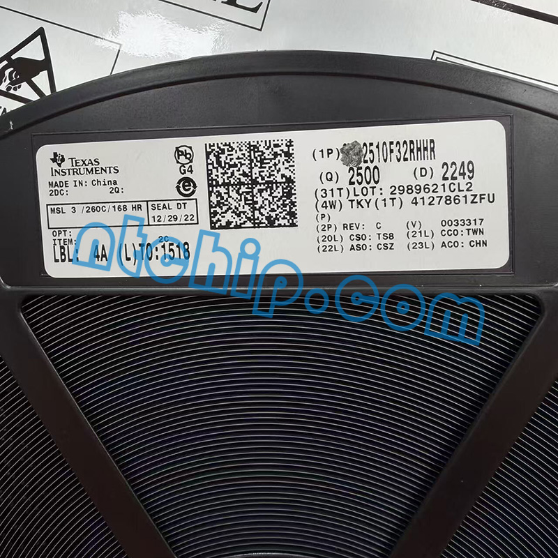 Texas Instruments CC2510F32RHHR original reel label