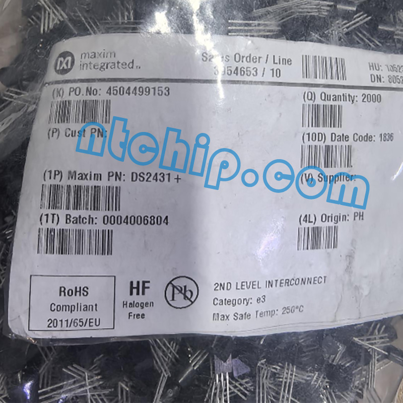 Maxim Integrated DS2431+ original package label