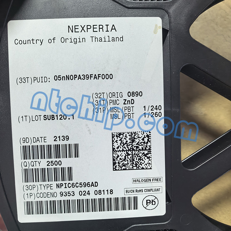 Nexperia NPIC6C596AD original reel label
