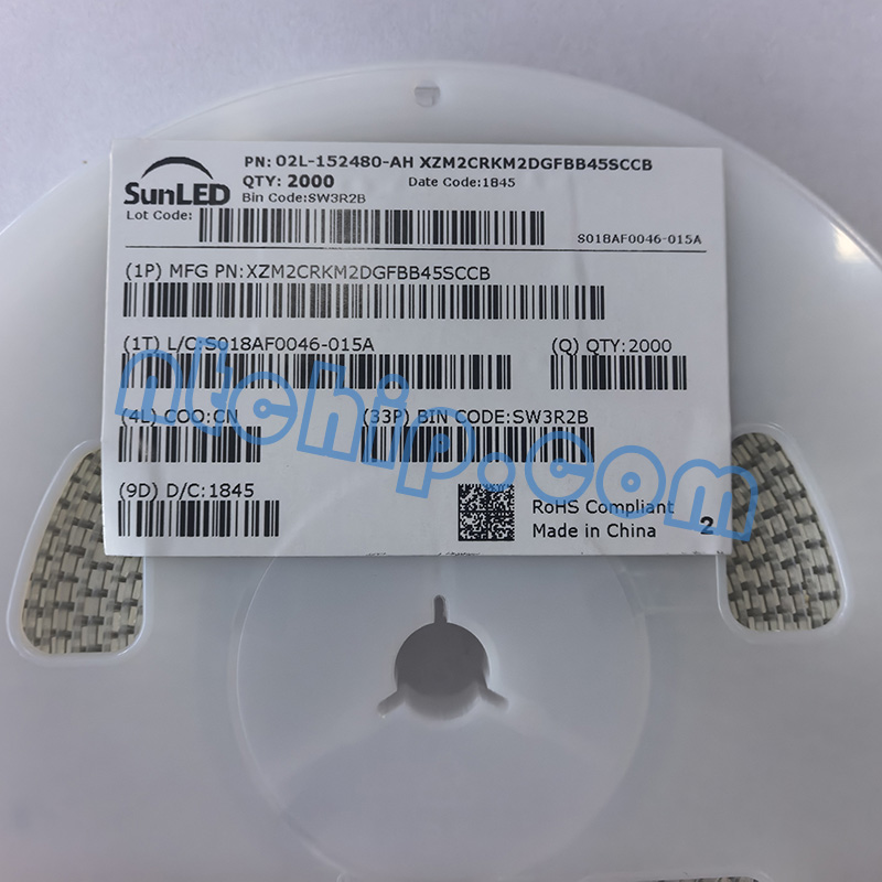 SunLED XZM2CRKM2DGFBB45SCCB original reel label