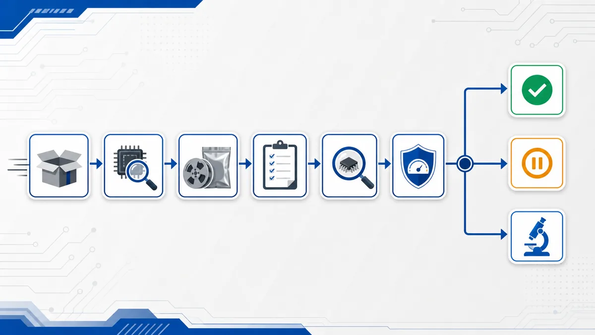 Incoming inspection decision flow for electronic components Incoming inspection decision flow for electronic components