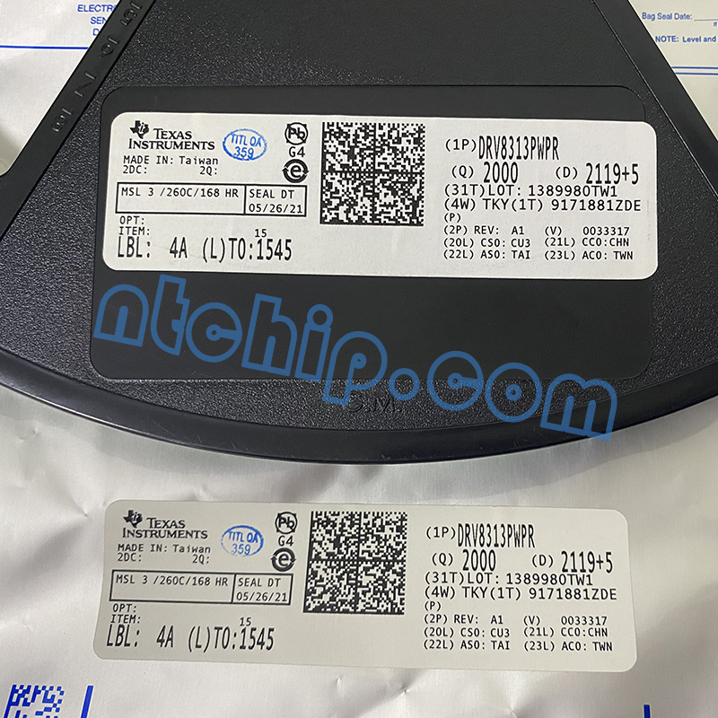 Texas Instruments DRV8313PWPR reel label