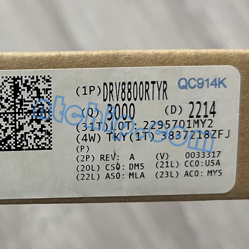 Texas Instruments DRV8800RTYR package label