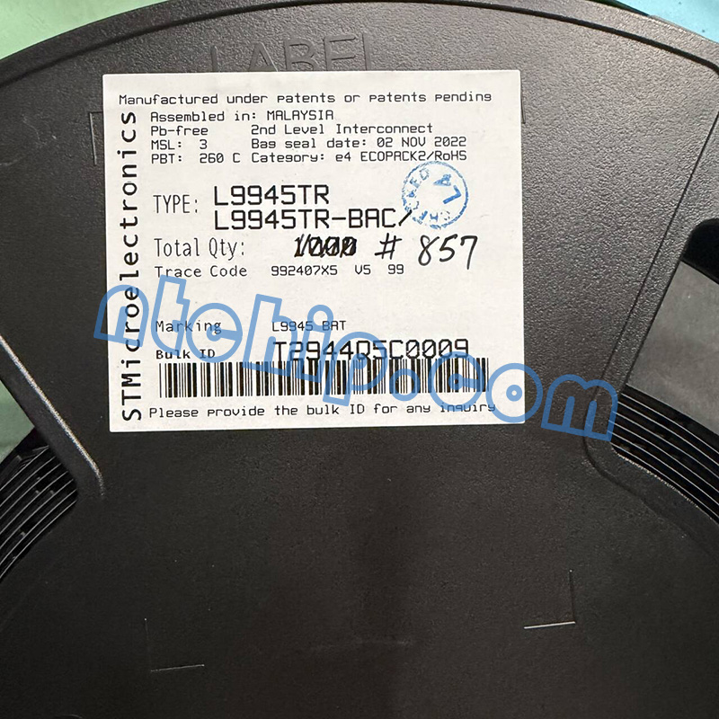 STMicroelectronics L9945TR reel label