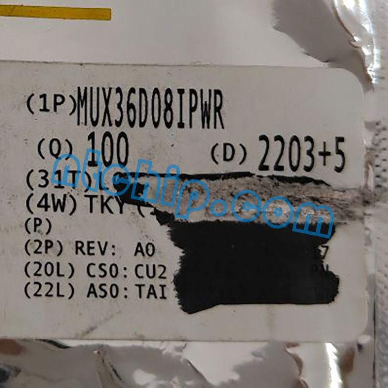 Texas Instruments MUX36D08IPWR package label