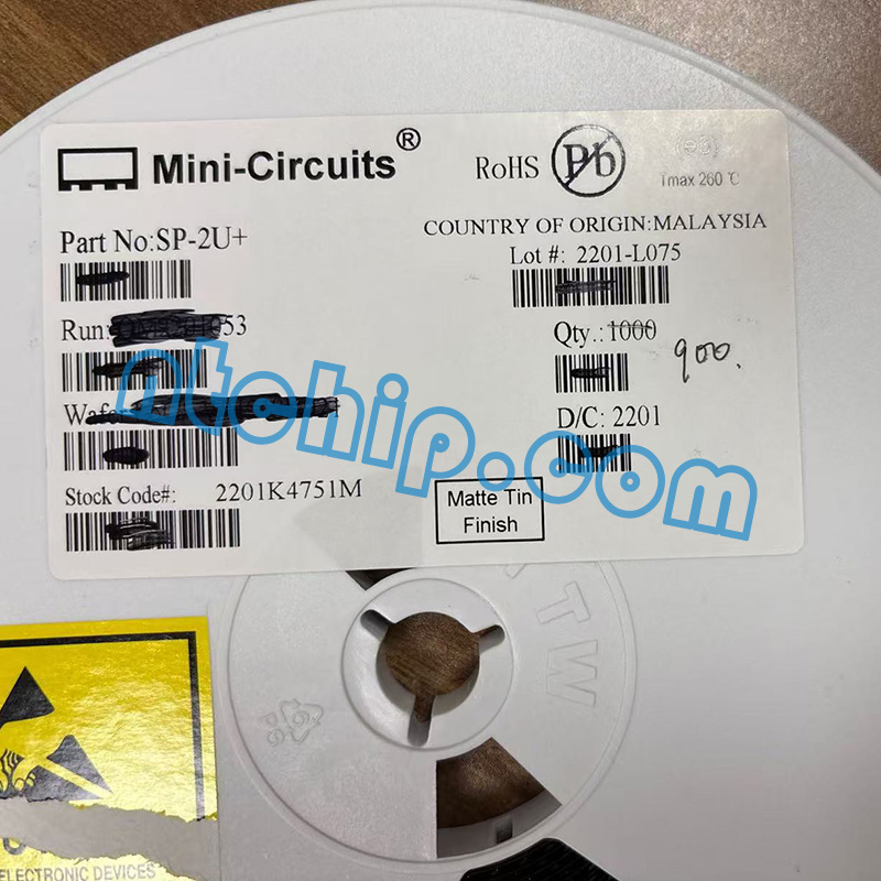 Mini-Circuits SP-2U+ reel label