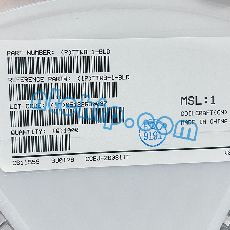 Coilcraft Inc TTWB-1-BLD reel label