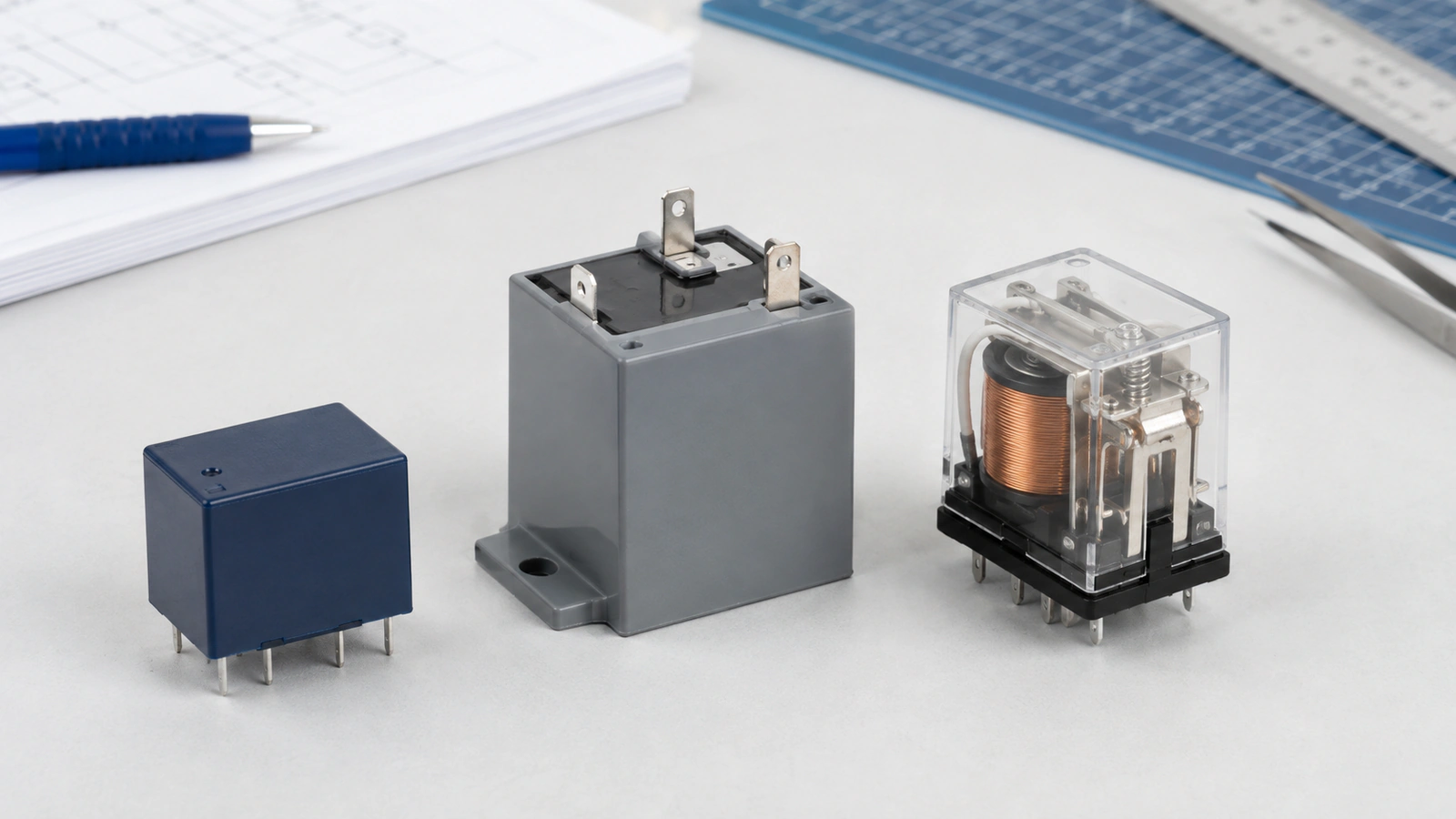 Unbranded relays with different housings and terminals