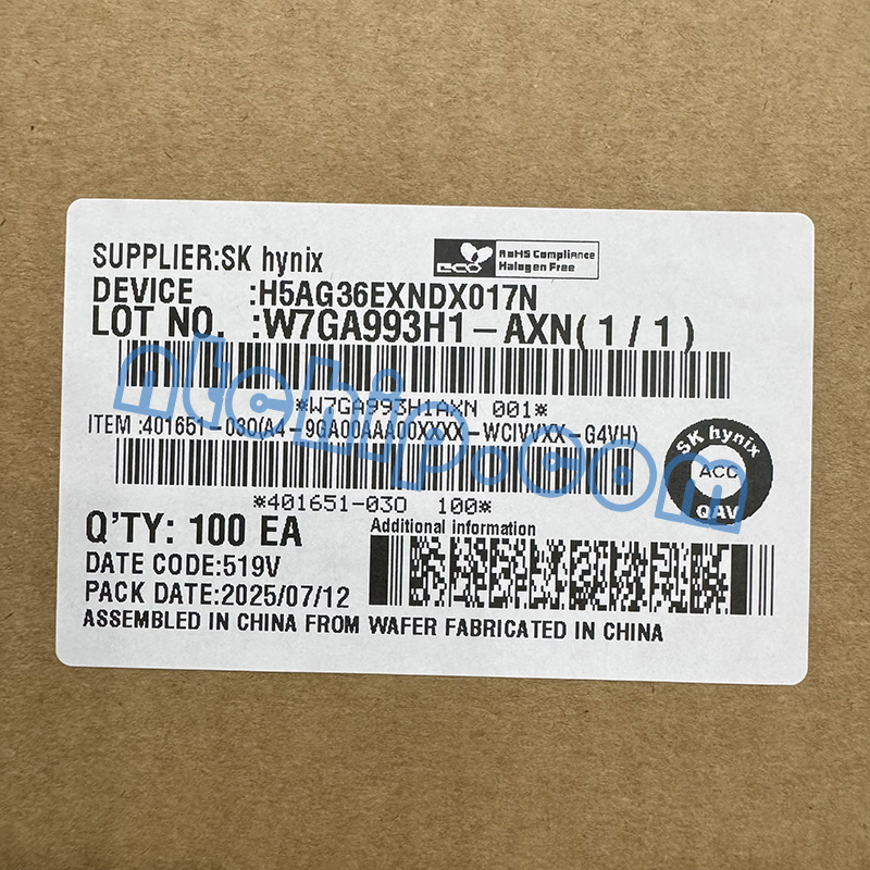 SK hynix H5AG36EXNDX017N package label