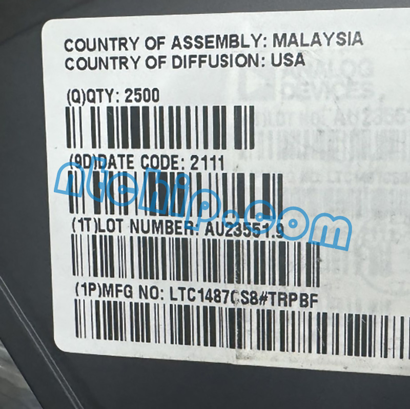 Analog Devices Inc. LTC1487CS8#TRPBF reel label