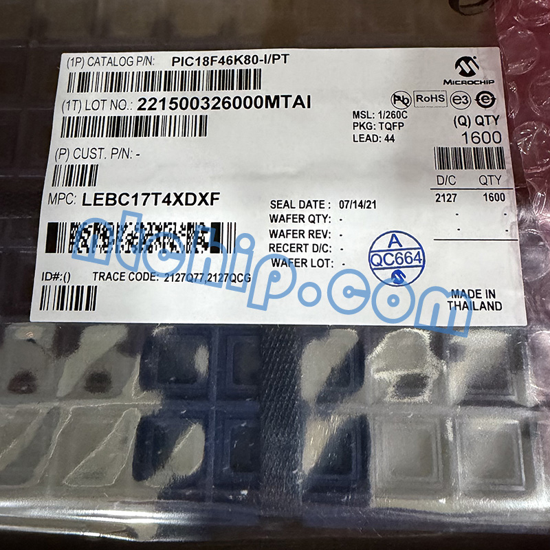 Microchip Technology PIC18F46K80-I/PT package label