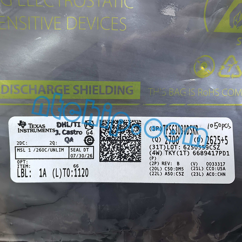 Texas Instruments TPS63030DSKR package label