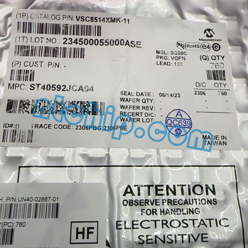 Microchip Technology VSC8514XMK-11 package label