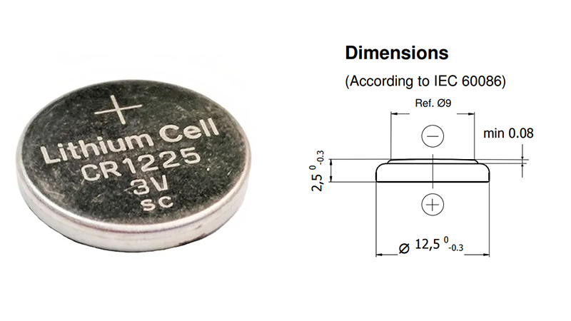 CR1225 Dimensions