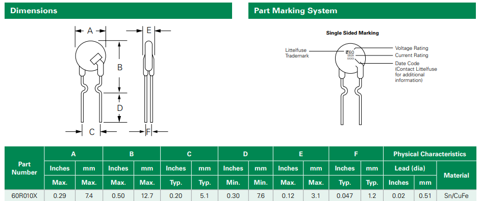 60R010XPR Dimensions