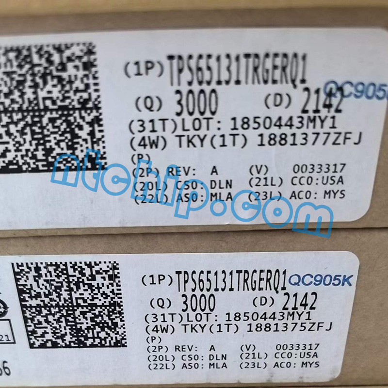 TPS65131TRGERQ1 product label TPS65131TRGERQ1 product label